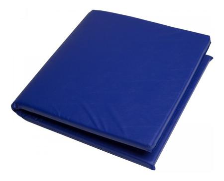 Imagem de Kit Colchonete Azul + Par de Caneleira Tornozeleira De Peso 2kgs Profissional + Par de Halter Bola Emborrachado 2kg