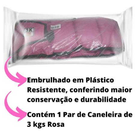 Imagem de Kit Colchonete Rosa+ Par de Caneleira 3kg + Par de Halter Emborrachado Sextavado 1kg