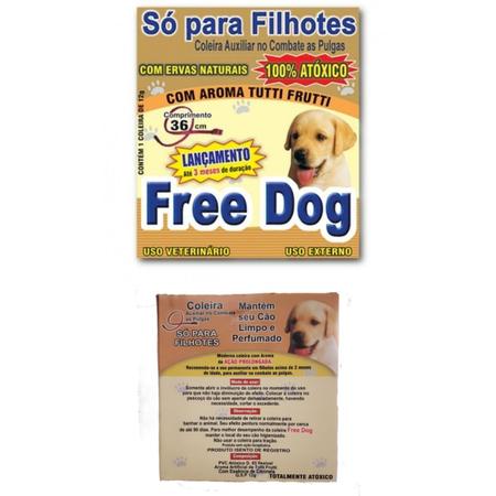 Imagem de KIT COLEIRA FREE DOG PARA FILHOTES 36CM PARA CÃES 3pç