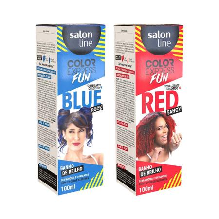 Imagem de Kit Color Express Fun Blue Rock + Fancy Red Salon Line