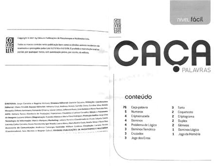 Kit Com 03 Caça Palavras Livro Fácil Coquetel