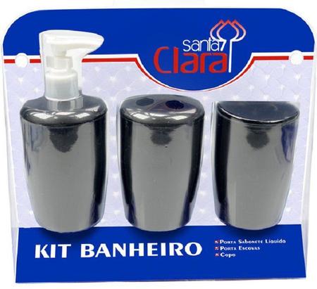 Imagem de Kit Com 03 Peças Para Banheiro Preto- Santa Clara