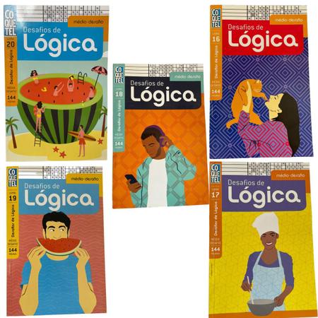 Kit 4 Livros Coquetel Desafios de Lógica Com Página Branca