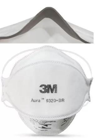 Imagem de Kit com 05 Máscaras 3M Aura 9320 PFF-2(S) para proteção respiratória - Espuma no clipe nasal