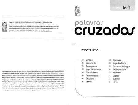 Palavras Cruzadas Livro N47 Fácil Coquetel - Livros de Palavras Cruzadas -  Magazine Luiza