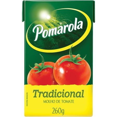 Imagem de Kit com 1 molho de tomate pomarola tradicional tetra pak 260 g