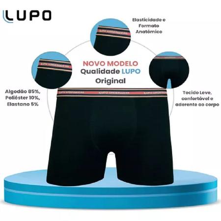 Imagem de Kit com 10 Cuecas Boxer Lupo Algodão Masculina (Adulto)