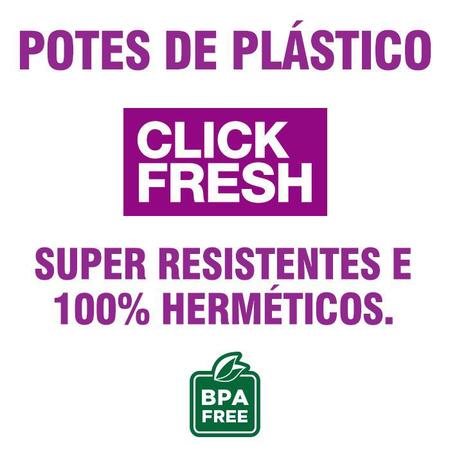 Imagem de Kit com 10 potes plásticos herméticos alta qualidade click fresh (10x500ML)
