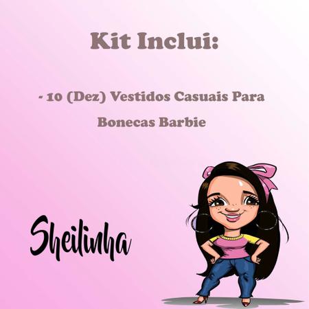 Kit C/ 10 Roupinhas P/ Boneca Barbie Frozen Roupas Vestidos
