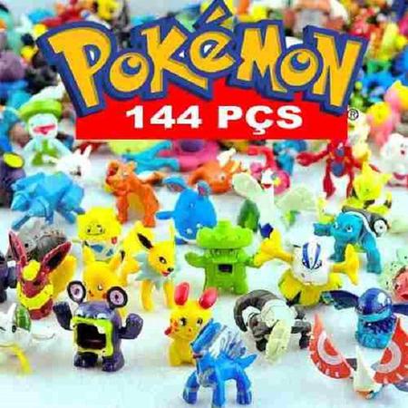 Kit Com 144 Bonecos Miniaturas Pokémon Sortidas Não Repete