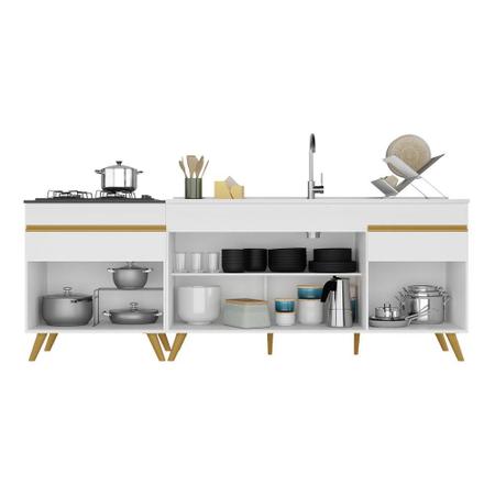 Imagem de Kit com 2 Balcões de Cozinha 150cm e 70cm Veneza Multimóveis V2073