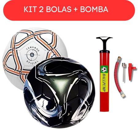Imagem de Kit com 2 Bolas de Futebol Oficial mais Bomba para Encher