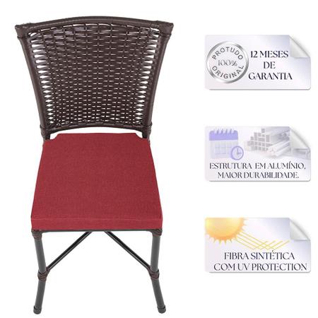 Jogo de Cadeiras para Cozinha - Kit com 5 Cadeiras em aluminio e fibra  sintetica Turquia Tabaco - Zanutto - Cadeira para Cozinha - Magazine Luiza