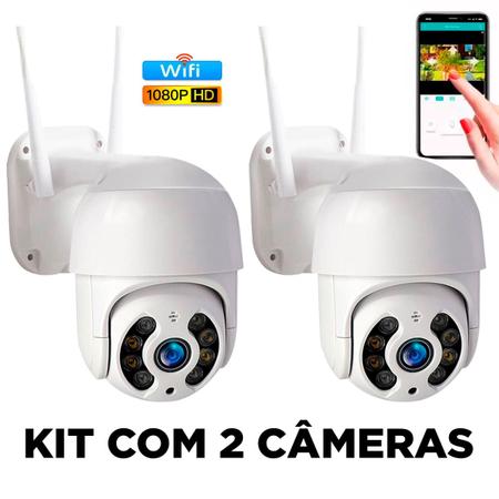 Imagem de Kit com 2 Câmeras IP ICSEE à prova d'água com infravermelho externo conexão Wi-Fi HD de 3 MP