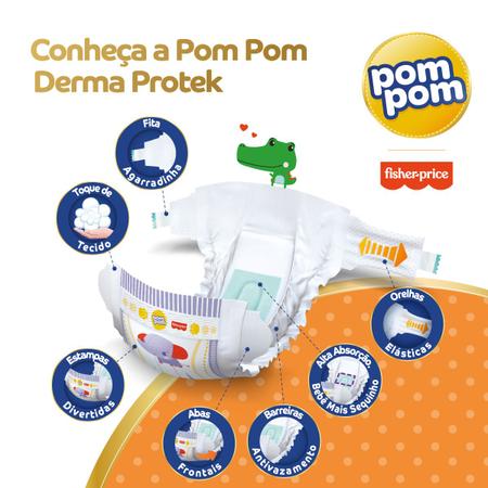 Imagem de Kit com 2 fraldas pompom confort fit g