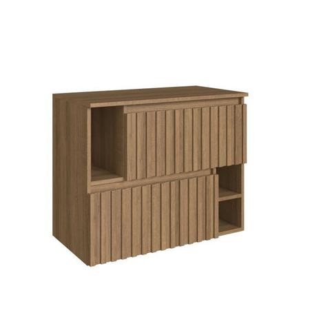 Kit com 2 Gabinetes de Banheiro Suspenso 75cm Luiza com 2 Portas Basculante sem Cuba Mel - FAEMA Imagem de Kit com 2 Gabinetes de Banheiro Suspenso 75cm Luiza com 2 Portas Basculante sem Cuba Mel