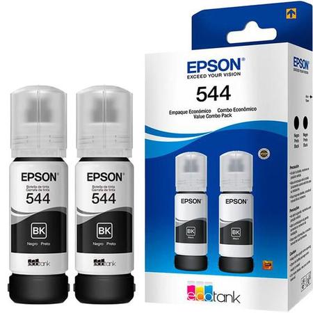 Imagem de Kit com 2 Garrafas de Tinta T544 Preto para L3250