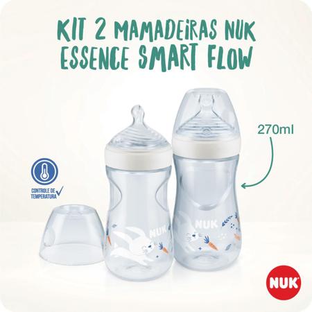 Imagem de Kit com 2 Mamadeiras Nuk Essence Smart Flow +6 meses Ayr System Controle de Temperatura 270 mL