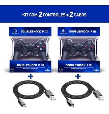 Imagem de Kit Com 2 Manete Controle Joystick Sem Fio Playstation 3 Ps3