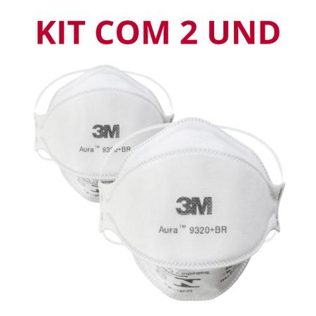 Imagem de Kit com 2 Máscara 3m Aura 9320 Pff2 N95 Respirador Sem Válvula