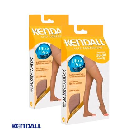 Imagem de Kit Com 2 Meia Calça Kendall Ultra Pro Alta Compressão Original Feminina Sem Ponteira 20-30Mmhg