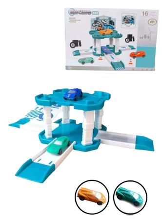 Imagem de Kit com 2 Pista Garagem De Carrinhos De Corrida - Brinquedo Infantil 