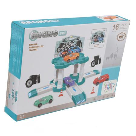 Kit com 2 Pista Garagem De Carrinhos De Corrida - Brinquedo Infantil - UNI-ART Imagem de Kit com 2 Pista Garagem De Carrinhos De Corrida - Brinquedo Infantil