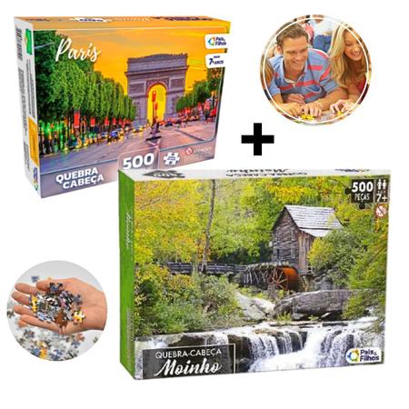 Kit Com 2 Quebra-Cabeças De 500 Peças Temas Paisagens Mundo - Pais e filhos  - Quebra Cabeça - Magazine Luiza