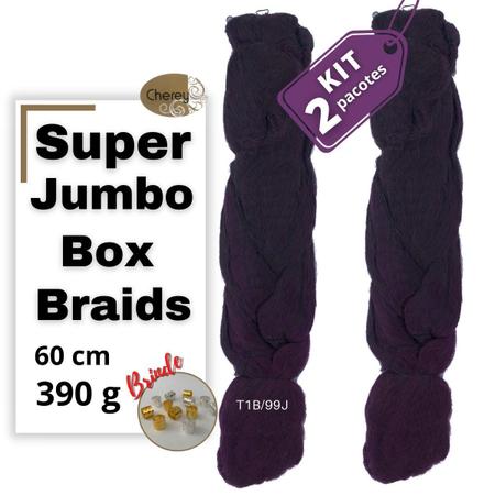 Kit com 2 Super Jumbos Para Tranças Box Braids Cherey Pacote com 390 g 65  cm Cores Ombré Hair no Shoptime