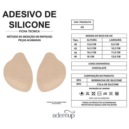 Kit 2 Sutiã Invisível Silicone Medicinal Adereup Original