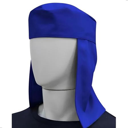 Imagem de Kit com 2 Touca Arabe em Brim Proteção Sol Soldador Azul Com Capuz Fechamento Pescoço Nuca - Brascamp - Proteloja