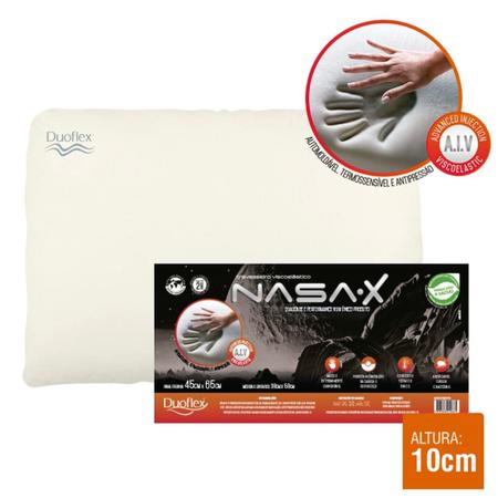Imagem de Kit Com 2 Travesseiros Nasa-x 10cm Viscoelástico - Duoflex