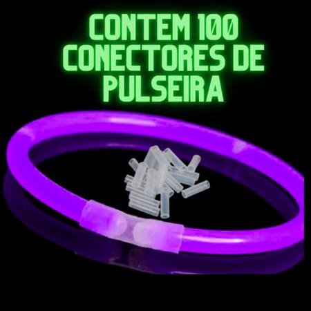 Imagem de Kit Com 200 Un Pulseiras Neon Coloridas Cores Sortidas Alto Brilho Fluorescente P/ Festa Balada Eventos Carnaval Casamento Aniversário Coloridas