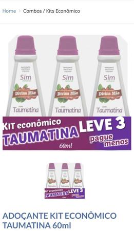 Imagem de Kit Com 3 Adoçantes Dietético Líquido Taumatina 60Ml