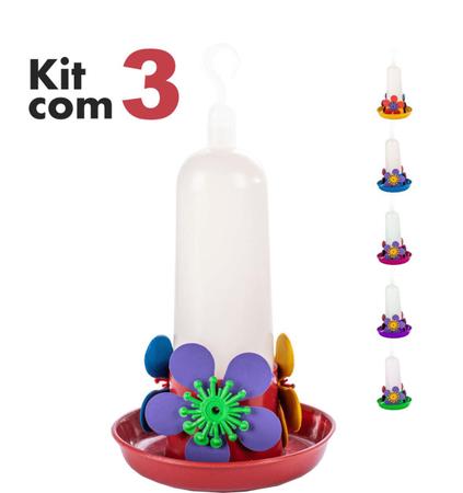 Imagem de Kit com 3 Bebedouros Beija-Flor Mini 100 ml