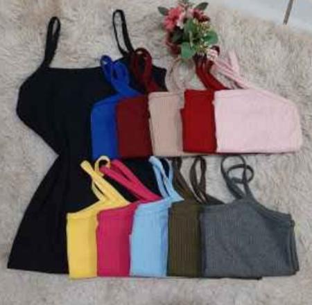 Imagem de Kit com 3 Blusas Regata Feminina com Alça Adulto