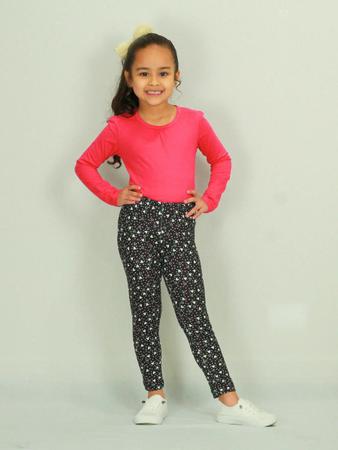 Imagem de Kit com 3 calca legging infantil cotton atacado criança juvenil  calças leggings legue leg estampada lisa moda infantil calca menina calca juvenil