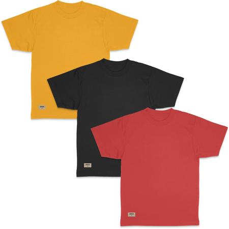 Imagem de Kit com 3 Camisetas T-Shirt Masculinas em Algodão 30.1