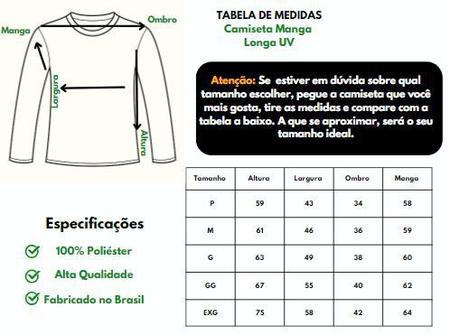 Camisa de Compressão Térmica Manga Longa Uv Lisa - Mundo Shop BR