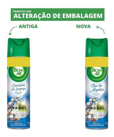 Imagem de Kit com 3 Desodorizadores Bom Ar Flor de Algodão 360ml