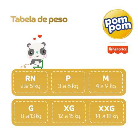 Imagem de Kit com 3 fraldas pompom confort fit xxg