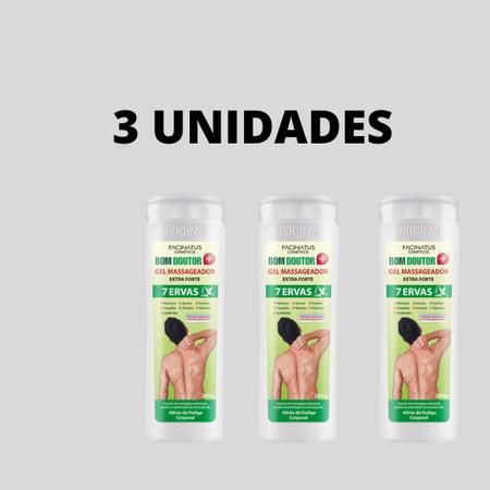 Imagem de Kit com 3 Gel Massageador Relaxantes Muscular 7 Ervas Bom Doutor Facinatus