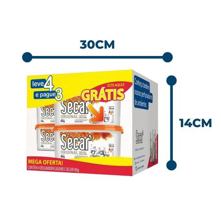 Imagem de Kit com 3 Pack Promocional Evita Mofo Anti Umidade Fungo Desumificador Guarda Roupa Gaveta Armário Secar Natural 80g