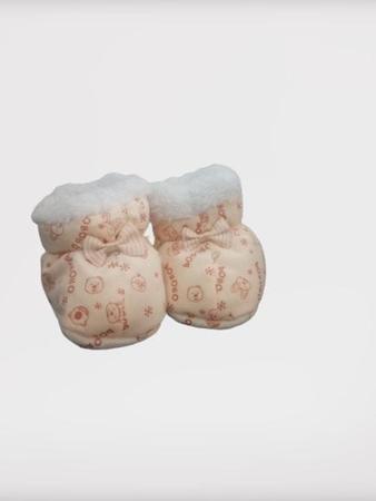 Imagem de Kit com 3 Pantufas de Bebê Infantil Forrada com Lã de Ovelha (Sherpa)