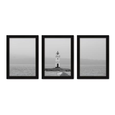 Kit Com 3 Quadros - Farol Mar Paisagem - 261kq02p - Allodi Imagem de Kit Com 3 Quadros - Farol Mar Paisagem - 261kq02p