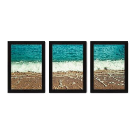 Imagem de Kit Com 3 Quadros - Mar Praia Paisagem - 209kq02p