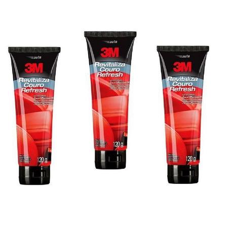 Kit com 3 Revitalizador de Couro Plastico e Vinil 120G Refresh 3M Imagem de Kit com 3 Revitalizador de Couro Plastico e Vinil 120G Refresh 3M