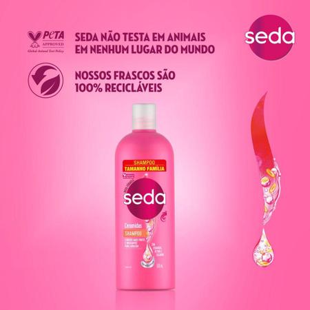 Imagem de Kit com 3 Shampoos Seda Cocriações Ceramidas 670ml Tamanho Família
