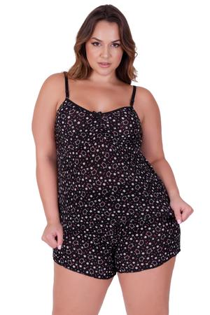 Imagem de Kit Com 3 Short Doll De Liganete Pijama Plus Size Baby Doll Estampado Fresquinho de Calor