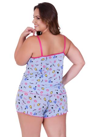 Imagem de Kit Com 3 Short Doll De Liganete Pijama Plus Size Baby Doll Estampado Fresquinho de Calor